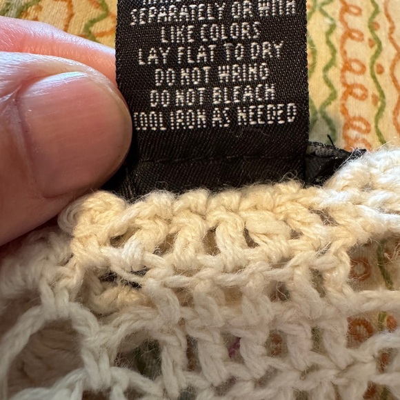 One Step Up Knitwear Chic Cream Crochet Open Front Cardigan Size Large - Picture 4 of 10